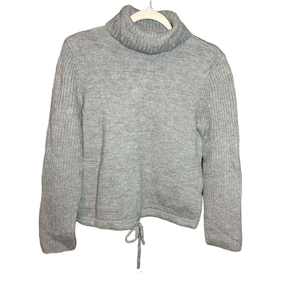 Casual Corner women’s gray turtle neck 100% merino wool sz L